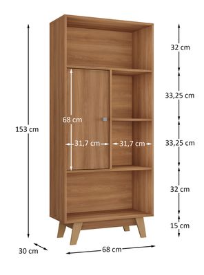 Imagen 2 del producto Librero HO-2997 1 Puerta Café