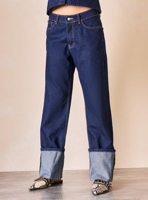 Imagen 1 del producto Jeans Recto con Basta Doblada