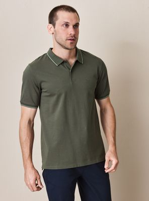 Polera Pique Manga Corta Detalle Cuello