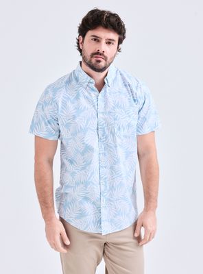 Camisa Manga Corta Diseño Hojas