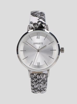 Reloj Análogo con Correa Animal Print Silver Mujer