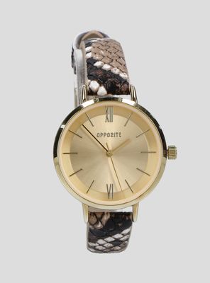 Reloj Análogo con Correa Animal Print Gold Mujer
