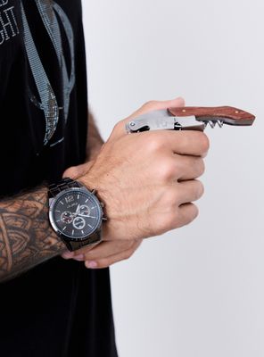 Pack Reloj Análogo Black Hombre + Abridor Botella