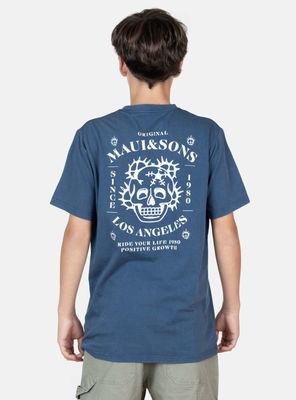 Imagen 2 del producto Polera Estampado Espalda Calavera Stencil Navy