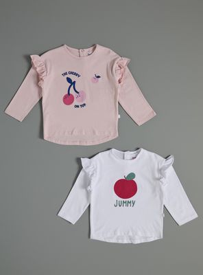 Imagen 1 del producto Polera Bipack con Estampado Focal y Vuelo en Manga