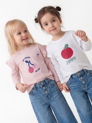 Imagen 2 del producto Polera Bipack con Estampado Focal y Vuelo en Manga