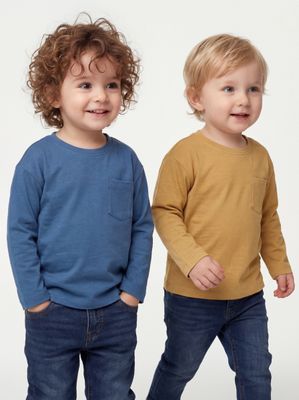 Imagen 2 del producto Polera Bipack Lisa con Bolsillo en Pecho