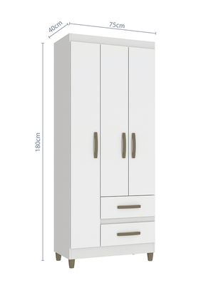 Imagen 2 del producto Clóset Porto 3 Puertas 2 Cajones