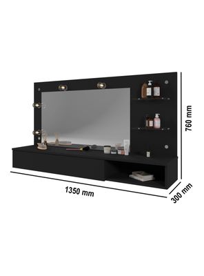 Imagen 2 del producto Tocador Aereo Lumiere Negro 1 Cajón