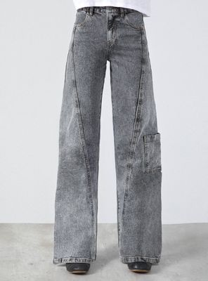 Jeans Pants Diagonal Bolsillo