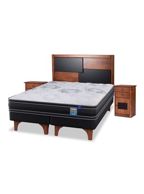 Cama Europea Seven Plus King + Set Mueble Colonia