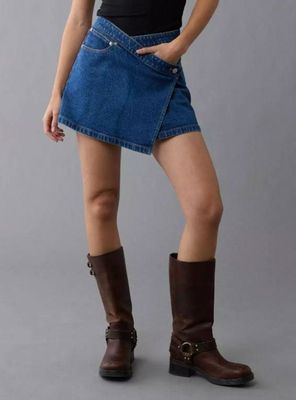 Imagen 1 del producto Minifalda de Mezclilla Cruzada Ae Stretch