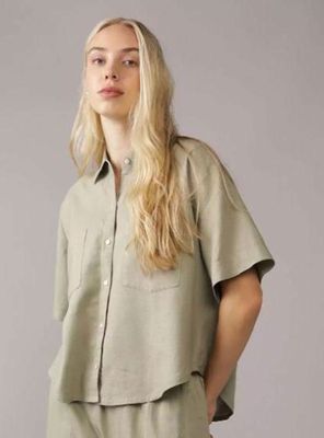 Imagen 1 del producto Camisa Ae Mezcla de Lino con Botones