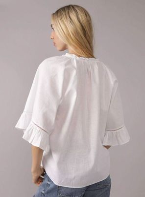 Imagen 2 del producto Blusa Mezcla de Lino con Volante