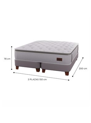 Imagen 2 del producto Cama Europea Heritage 2 Plazas 150x200 cm + Respaldo Tubular + Vel Roma