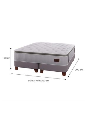 Imagen 2 del producto Cama Europea Heritage Súper King 200x200 cm + Respaldo Crudo + Vel Roma