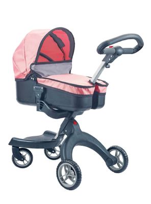 Coche de Muñeca Cuna Luxury Rosado Negro