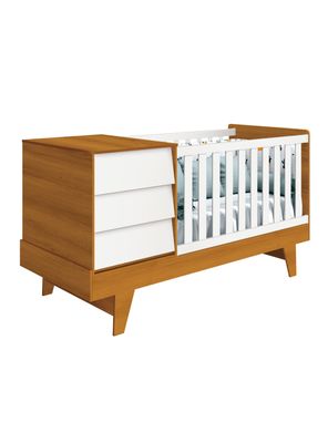 Cuna con Cómoda Noah 3x1 Blanco Caramelo