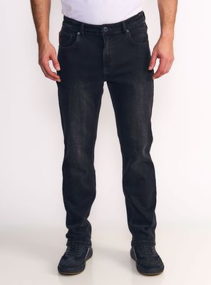 Jeans Straight Tiro Alto  Emboss