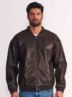 Chaqueta Bomber Estilo Desgastada