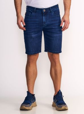 Short Bob Denim Tiro Alto Oscuro