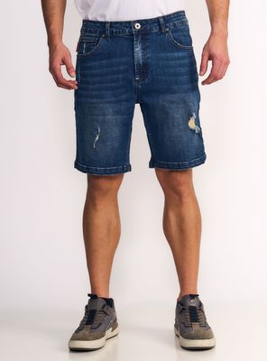 Short Rocks Destroyed Emboss Denim