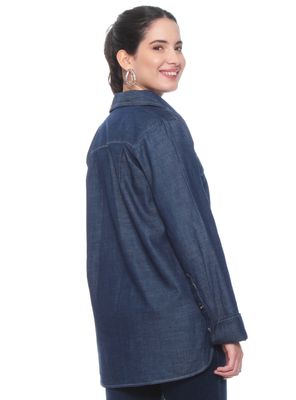 Imagen 1 del producto Blusa Lyocell Abotonada y Detalle en Mangas