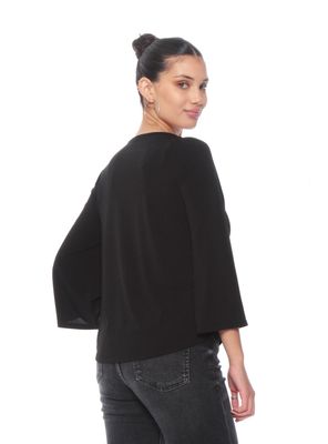 Imagen 2 del producto Blusa Manga 3/4 Sólido Escote V con Aplicación