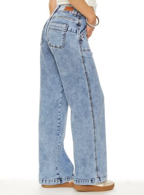 Imagen 2 del producto Jeans Cargo Recto Tiro Alto Pretina