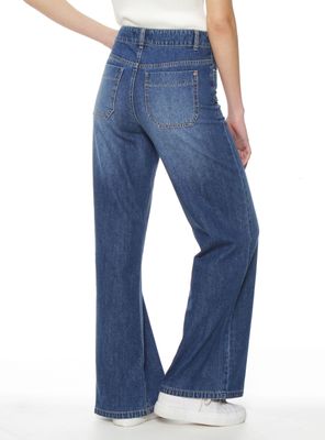 Imagen 2 del producto Jeans Wide Leg Tiro Alto Pretina Básica Pnk33