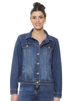 Chaqueta Denim Manga Larga Abotonada