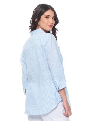 Imagen 2 del producto Blusa Manga Larga Listada Abotonada en Delantero