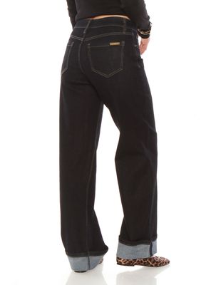 Imagen 2 del producto Jeans Wide Leg Cuffed Tiro Alto Pretina Básica