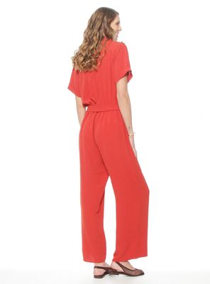 Imagen 2 del producto Enterito Manga Corta Escote V con Cuello y Lazo