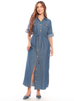 Imagen 1 del producto Vestido Manga Corta de Denim