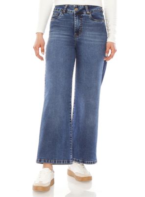 Jeans Culotte Tiro Alto Pretina P31
