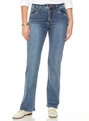 Jeans Recto Tiro Alto Push In Push Up 1 Botón