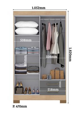 Imagen 2 del producto Closet 4P 2C Escocia Gris