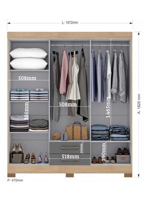 Imagen 2 del producto Closet 6P 2C Escocia Gris