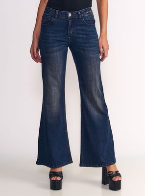 Jeans Patte Déph Tiro Medio Dark Blue