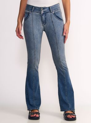 Jeans New Polly Tiro Bajo Degradé