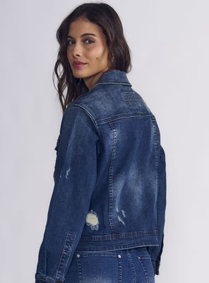 Imagen 2 del producto Chaqueta Denim Med Emboss Destroyed