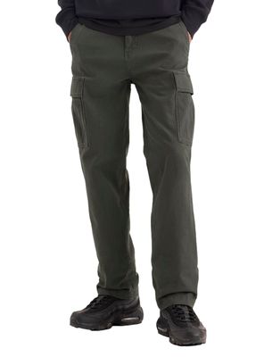 Pantalón Cargo Straight Fit Tiro Medio Liso