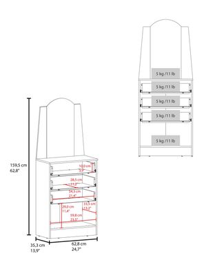Imagen 2 del producto Cómoda Praga 3 Cajones 1 Puerta Abatible Milan