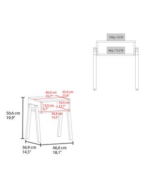 Imagen 2 del producto Velador Pinetti 50.6x46x36.9 cm Wengue y Crudo