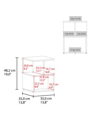 Imagen 2 del producto Velador 2 Posiciones 48.2x35x35 cm Ocaso Blanco