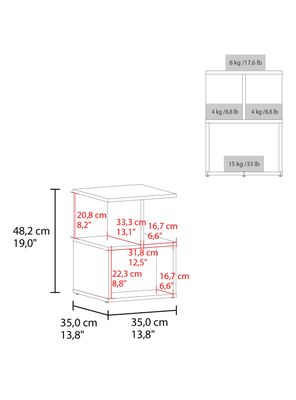 Imagen 2 del producto Velador 2 Posiciones 48.2x35x35 cm Ocaso Wengue
