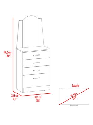 Imagen 2 del producto Comoda Praga 3 Cajónes 1 Puerta Abatible Wengue