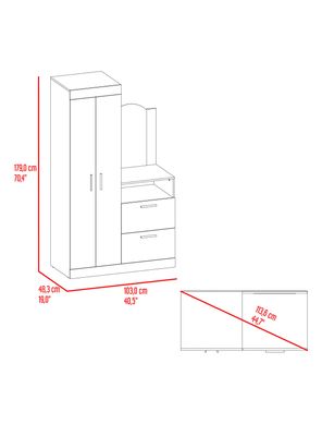Imagen 2 del producto Clóset Comoda Praga 3 Puertas 1 Cajón Wengue