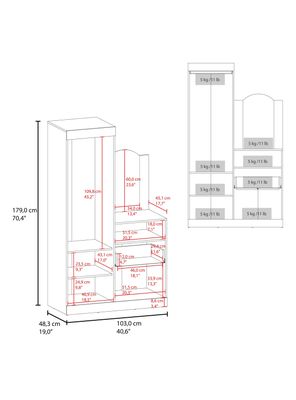 Imagen 2 del producto Clóset Comoda Praga 3 Puertas 1 Cajón Milan